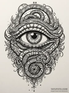 Serpent eye beneath shattered helm, tattoo li... - эскиз тату (№1751864352_0, 07.07.2025 04:59) — Tatufoto.com
