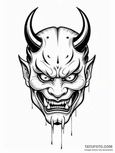 A japanese hannya mask - эскиз тату (№1751864858_0, 07.07.2025 05:07) — Tatufoto.com
