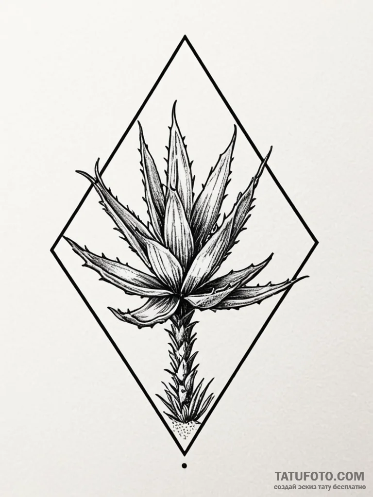 Aloe, artistic tattoo sketch, rough sketchy l... - эскиз тату (№1751864942_0, 07.07.2025 05:09) — Tatufoto.com