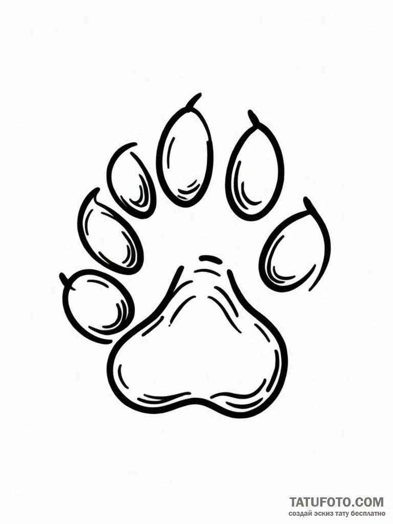 Paw — эскиз тату (№1751865447_0, 07.07.2025 05:17) — Tatufoto.com