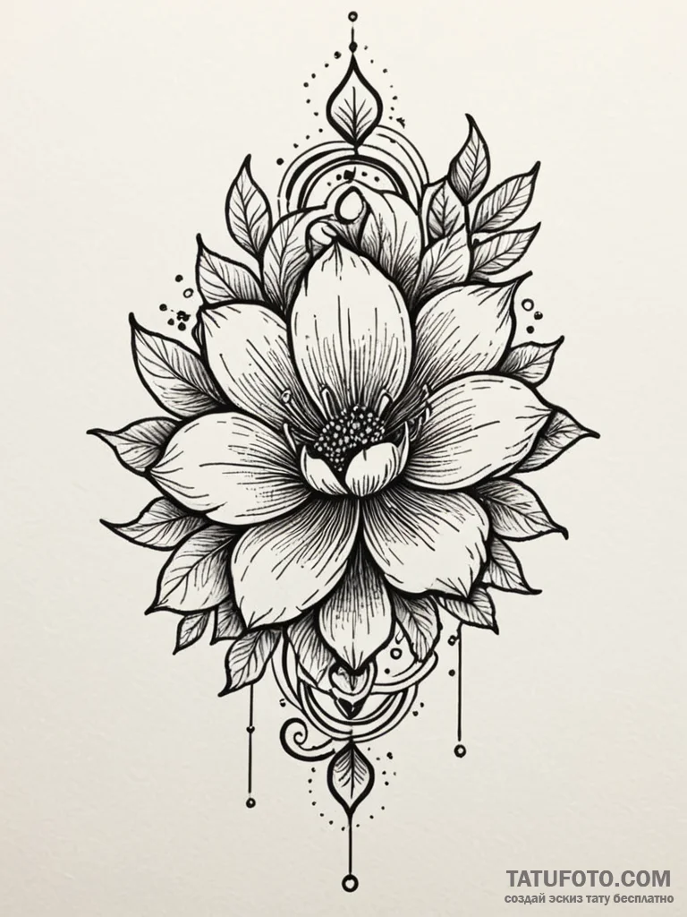 Ivory relic beneath spectral bloom, tattoo li... - эскиз тату (№1751865950_0, 07.07.2025 05:25) — Tatufoto.com