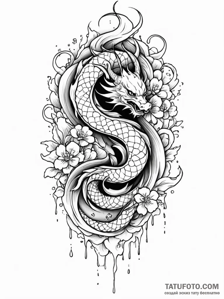 Night scroll dripping with wax, tattoo flash... - эскиз тату (№1751866035_0, 07.07.2025 05:27) — Tatufoto.com