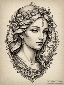 Fragment of a classical sculpture, ink illust... - эскиз тату (№1751866372_0, 07.07.2025 05:32) — Tatufoto.com