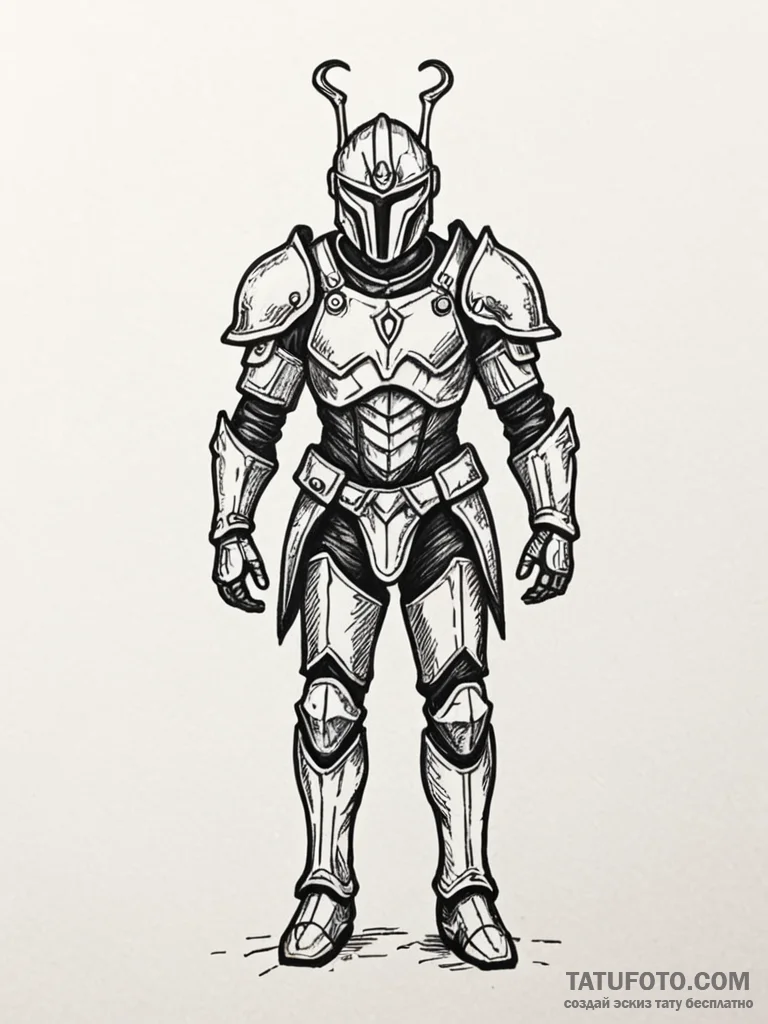 Armor forged from starlight and shadow, artis... - эскиз тату (№1751866627_0, 07.07.2025 05:37) — Tatufoto.com
