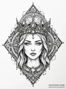 Jewel relic crowned with stars, concept art f... - эскиз тату (№1751867388_0, 07.07.2025 05:49) — Tatufoto.com