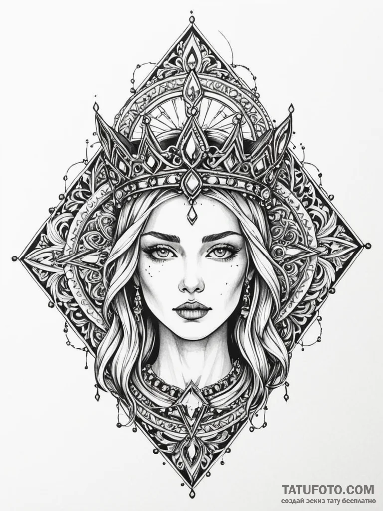 Jewel relic crowned with stars, concept art f... - эскиз тату (№1751867388_0, 07.07.2025 05:49) — Tatufoto.com