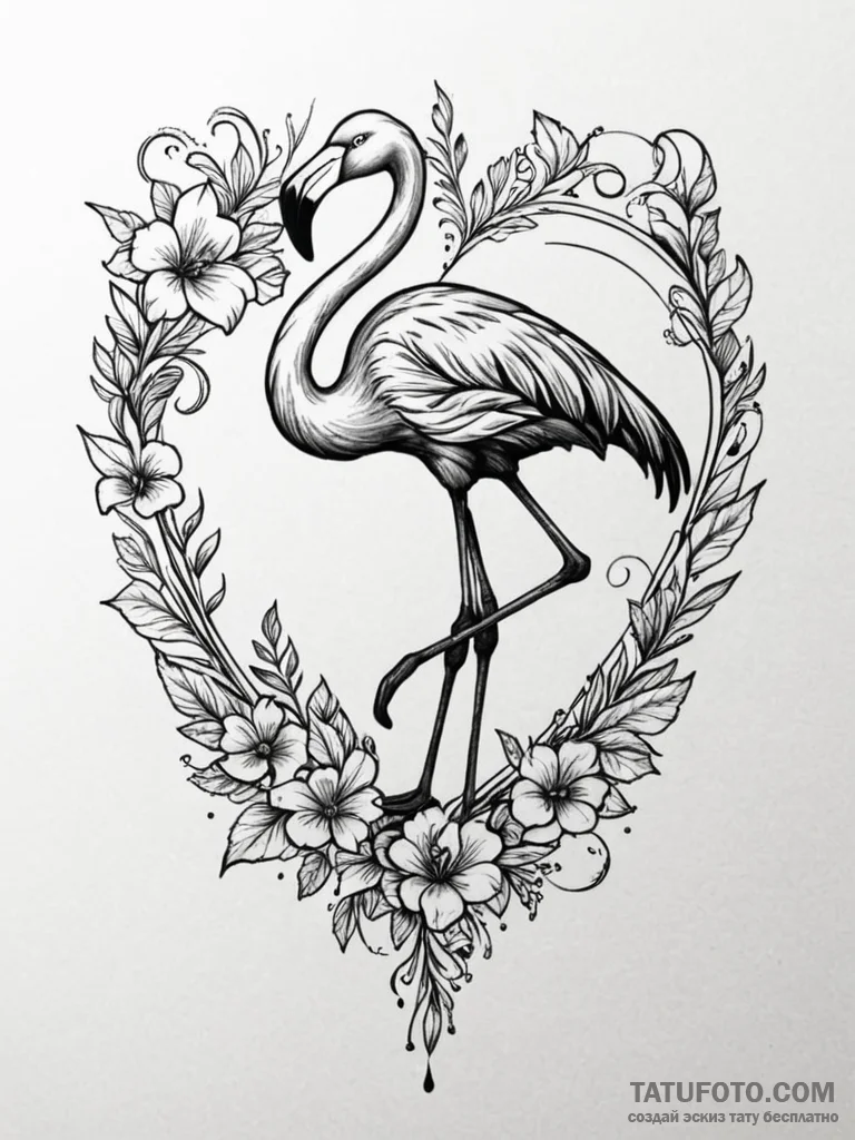 Yard flamingo, plastic and cheap, but with a... - эскиз тату (№1751867893_0, 07.07.2025 05:58) — Tatufoto.com