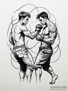 Underground fight club scene, raw and energet... - эскиз тату (№1751868230_0, 07.07.2025 06:03) — Tatufoto.com