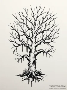 Lightning tree with bone branches, tattoo dra... - эскиз тату (№1751868397_0, 07.07.2025 06:06) — Tatufoto.com