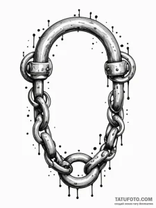 Shackles, tattoo drawing outline, black and w... - эскиз тату (№1751868904_0, 07.07.2025 06:15) — Tatufoto.com