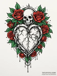 Bone chain wrapped around heart, concept art... - эскиз тату (№1751869330_0, 07.07.2025 06:22) — Tatufoto.com