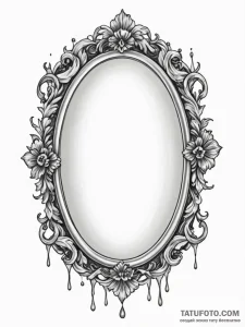Mirror frame cracking open void, ink illustra... - эскиз тату (№1751869499_0, 07.07.2025 06:24) — Tatufoto.com