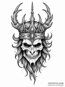 Nightfall helm crowned in roots, tattoo drawi... - эскиз тату (№1751869583_0, 07.07.2025 06:26) — Tatufoto.com