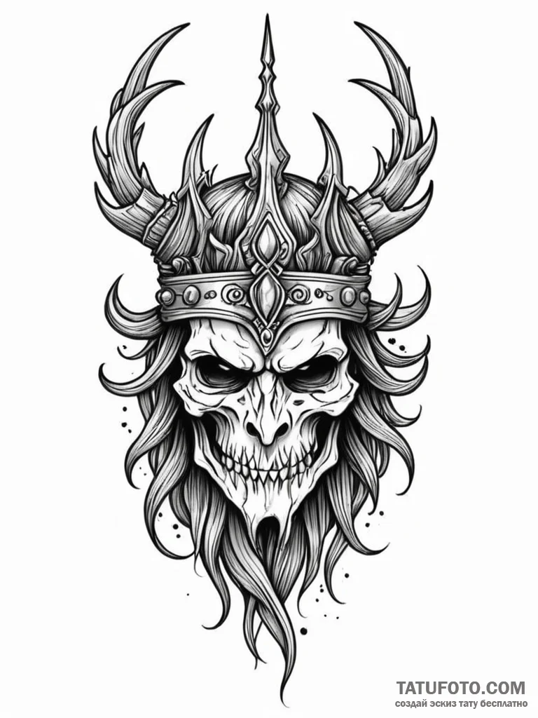 Nightfall helm crowned in roots, tattoo drawi... - эскиз тату (№1751869583_0, 07.07.2025 06:26) — Tatufoto.com