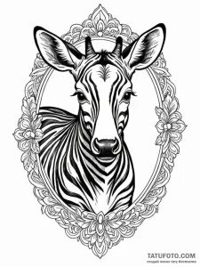 An okapi, artistic tattoo sketch, clear image... - эскиз тату (№1751869751_0, 07.07.2025 06:29) — Tatufoto.com