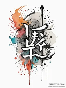Japanese hieroglyph, ink illustration for tat... - эскиз тату (№1751870091_0, 07.07.2025 06:34) — Tatufoto.com