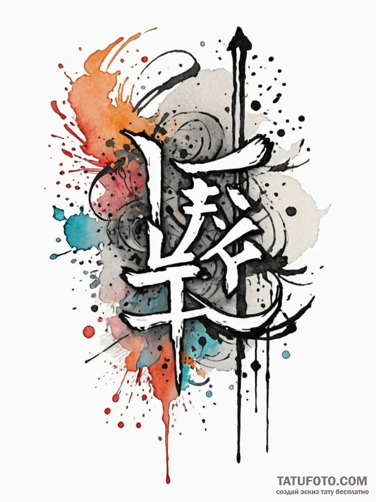 Japanese hieroglyph, ink illustration for tat... - эскиз тату (№1751870091_0, 07.07.2025 06:34) — Tatufoto.com