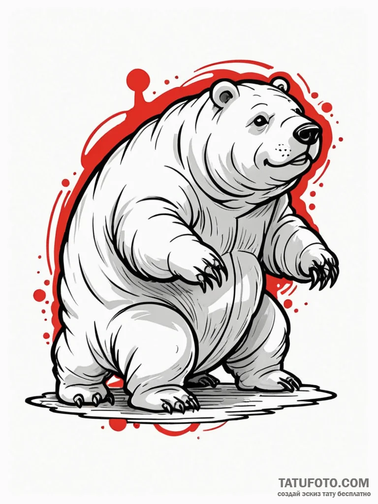 Tardigrade (water bear), tattoo sketch design... - эскиз тату (№1751870259_0, 07.07.2025 06:37) — Tatufoto.com