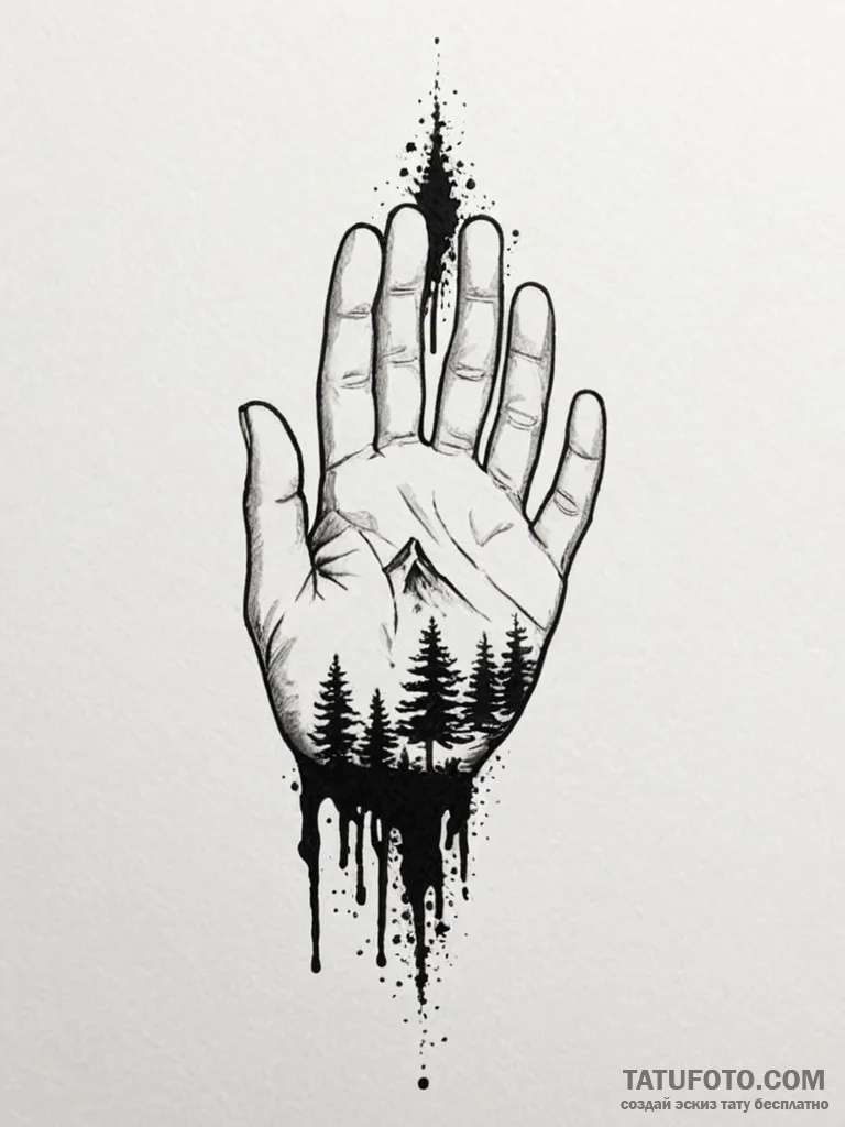 Pacific, tattoo sketch design, realistic blac... - эскиз тату (№1751870427_0, 07.07.2025 06:40) — Tatufoto.com