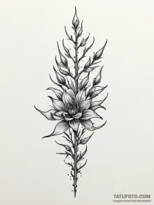 Frosted bloom sprouting bone thorns, tattoo s... - эскиз тату (№1751870762_0, 07.07.2025 06:46) — Tatufoto.com