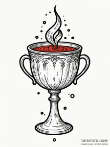 Sacred chalice brimming with shadows, ink ill... - эскиз тату (№1751871350_0, 07.07.2025 06:55) — Tatufoto.com
