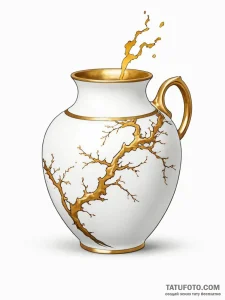 Kintsugi (the art of repairing pottery with g... - эскиз тату (№1751872359_0, 07.07.2025 07:12) — Tatufoto.com