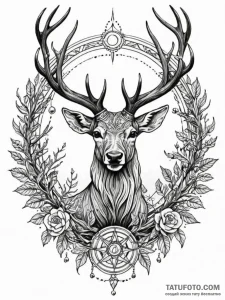 Arcane stag breaking ritual circle, tattoo sk... - эскиз тату (№1751872441_0, 07.07.2025 07:14) — Tatufoto.com