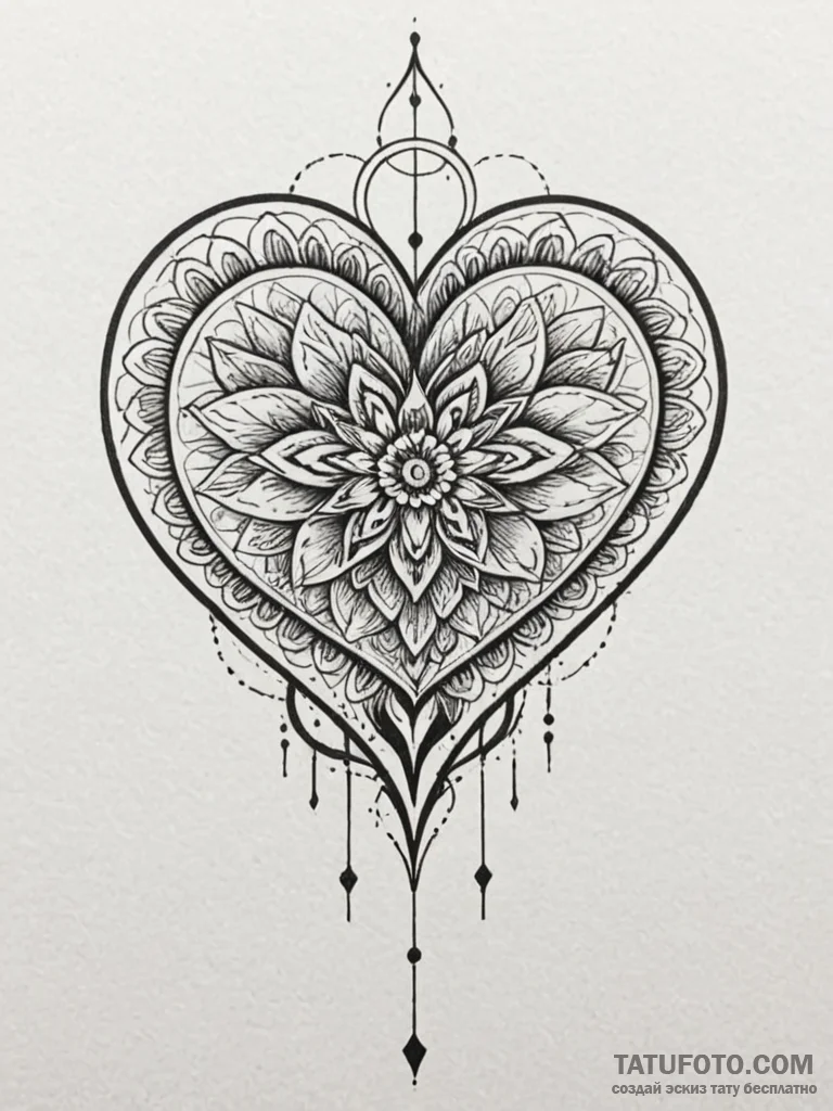 Hollow heart wrapped in roots, tattoo drawing... - эскиз тату (№1751873237_0, 07.07.2025 07:27) — Tatufoto.com
