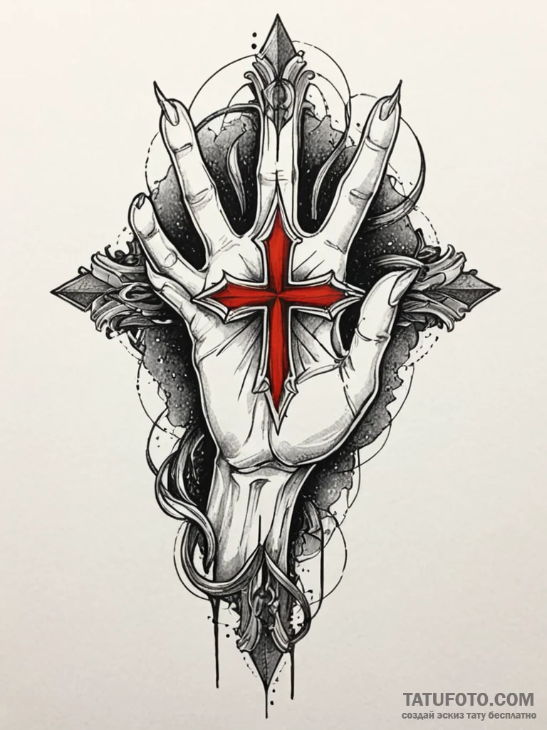Spectral talon grasping relic, tattoo line ar... - эскиз тату (№1751874001_0, 07.07.2025 07:40) — Tatufoto.com