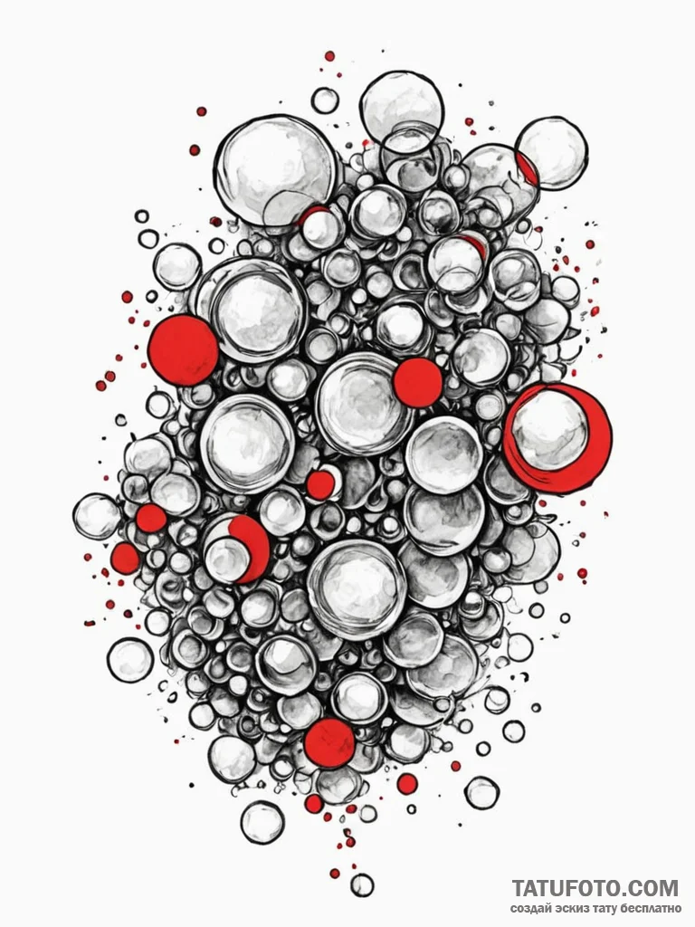 A whimsical bubble wrap texture, tactile,, ar... - эскиз тату (№1751874172_0, 07.07.2025 07:42) — Tatufoto.com