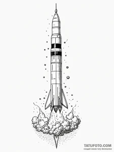 Saturn v rocket during liftoff, stages separa... - эскиз тату (№1751874256_0, 07.07.2025 07:44) — Tatufoto.com