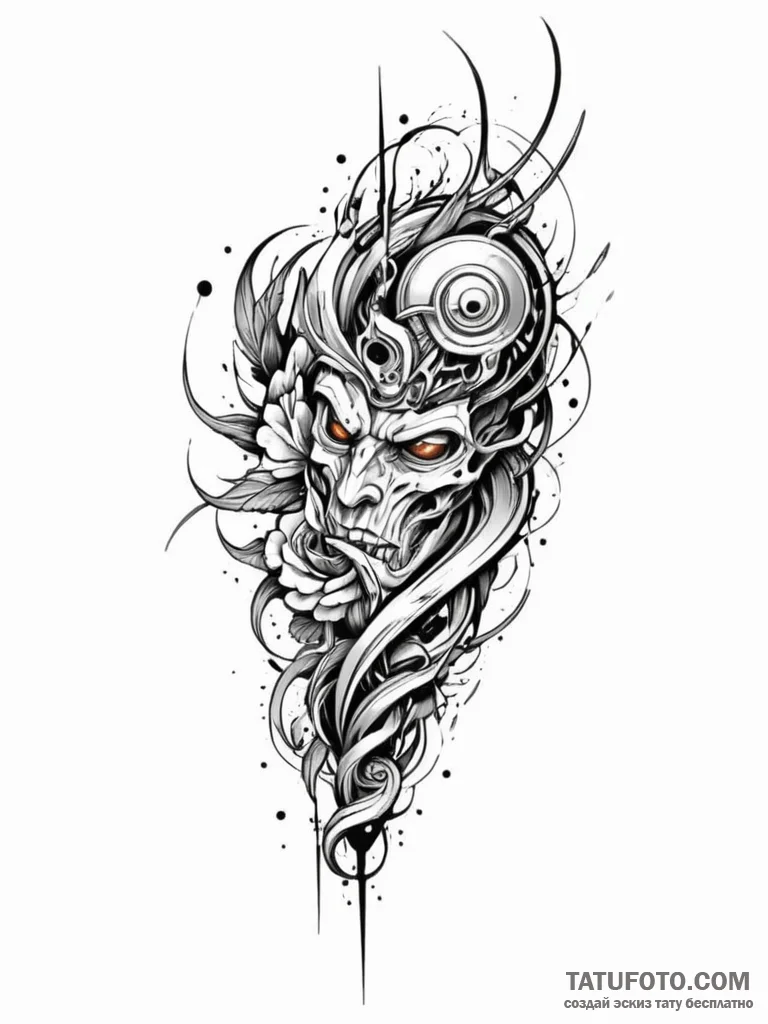 Arm with biomechanical tattoos, concept art f... - эскиз тату (№1751874765_0, 07.07.2025 07:52) — Tatufoto.com