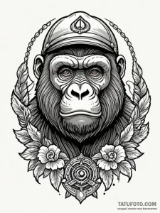Gorilla, tattoo flash sheet design, old schoo... - эскиз тату (№1751874849_0, 07.07.2025 07:54) — Tatufoto.com