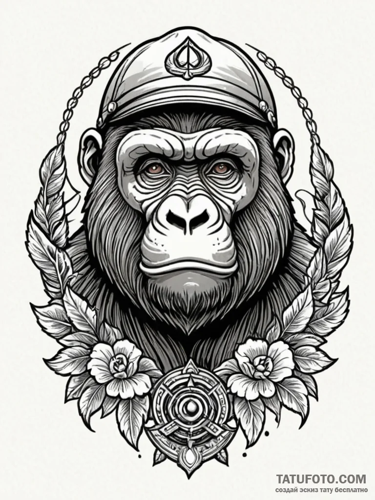 Gorilla, tattoo flash sheet design, old schoo... - эскиз тату (№1751874849_0, 07.07.2025 07:54) — Tatufoto.com