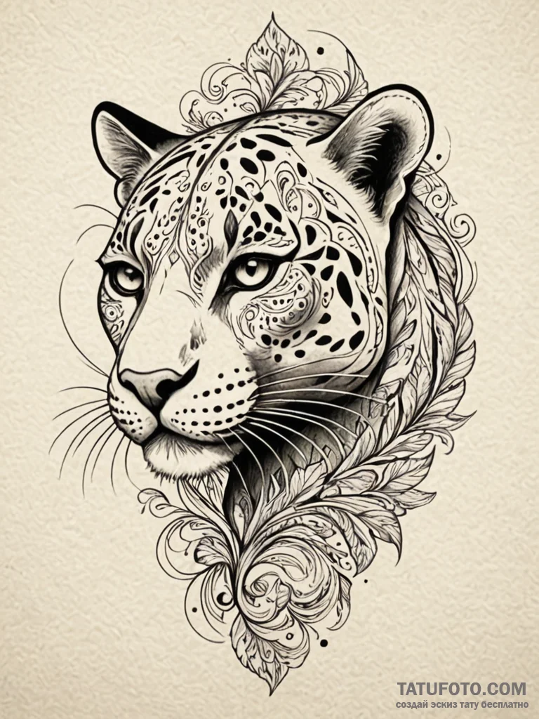 Panther stalking through shadows, eyes glowin... - эскиз тату (№1751875019_0, 07.07.2025 07:56) — Tatufoto.com