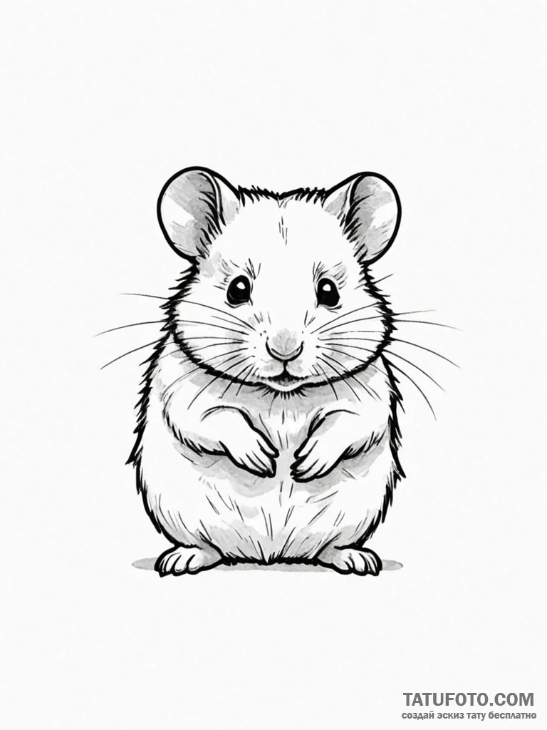 Hamster — эскиз тату (№1751875354_0, 07.07.2025 08:02) — Tatufoto.com