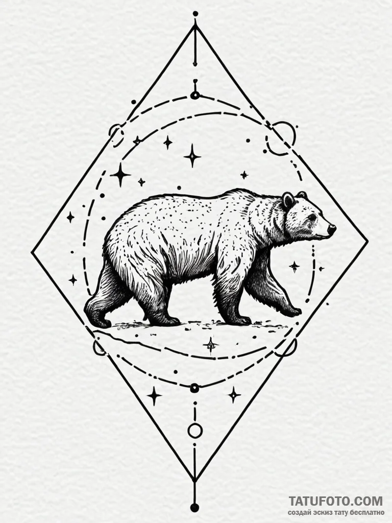 Ursa major/minor constellations, with the bea… — эскиз тату (№1751875437_0, 07.07.2025 08:03) — Tatufoto.com