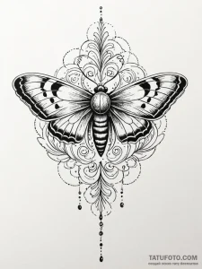 Animated moth flying through mist, artistic t... - эскиз тату (№1751875521_0, 07.07.2025 08:05) — Tatufoto.com