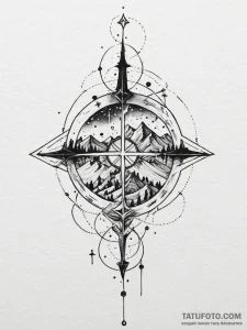 Burning constellation above ruins, tattoo ske... - эскиз тату (№1751876109_0, 07.07.2025 08:15) — Tatufoto.com