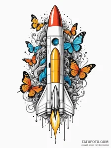 Payload fairing of a rocket, opening to relea... - эскиз тату (№1751876953_0, 07.07.2025 08:29) — Tatufoto.com
