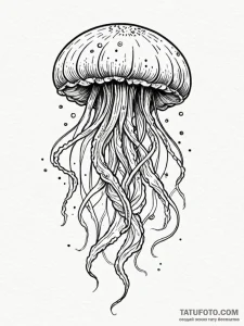 Jellyfish with tentacles made of cosmic nebul... - эскиз тату (№1751877037_0, 07.07.2025 08:30) — Tatufoto.com