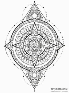 Druid sigil glowing faintly, tattoo line art,... - эскиз тату (№1751877291_0, 07.07.2025 08:34) — Tatufoto.com