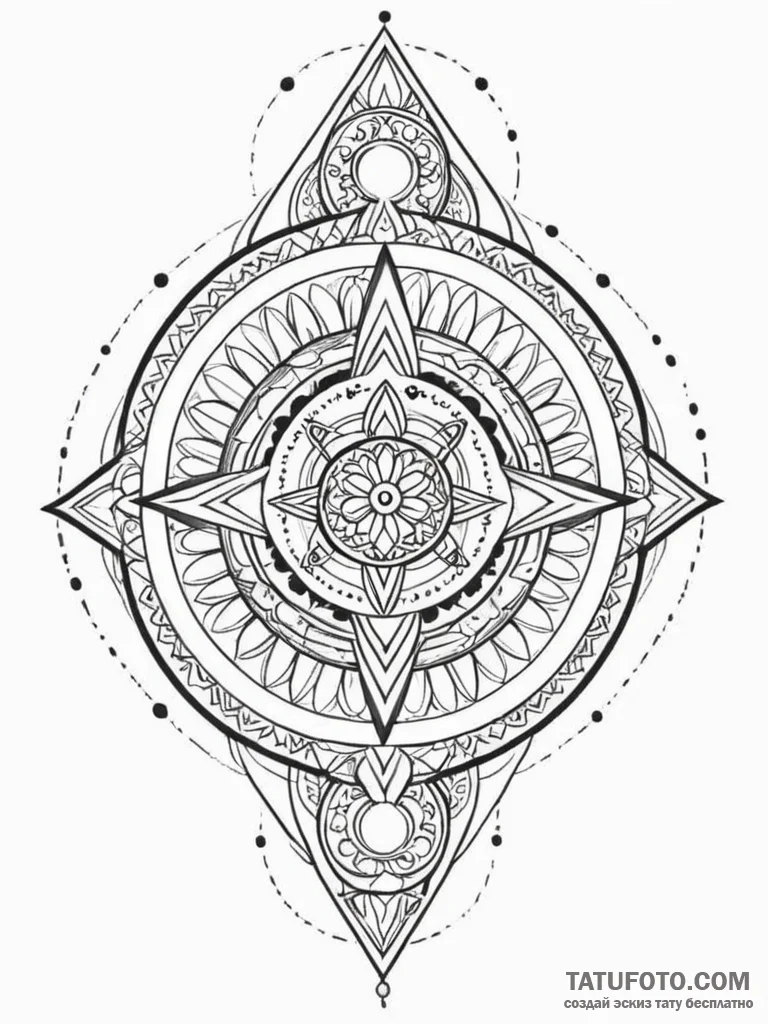 Druid sigil glowing faintly, tattoo line art,... - эскиз тату (№1751877291_0, 07.07.2025 08:34) — Tatufoto.com