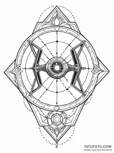 A tie fighter, tattoo flash sheet design, sof... - эскиз тату (№1751877375_0, 07.07.2025 08:36) — Tatufoto.com