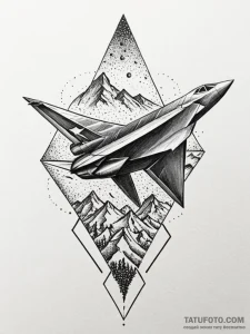 A paper airplane turning into a real plane, c... - эскиз тату (№1751877595_0, 07.07.2025 08:39) — Tatufoto.com