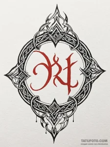 Flaming relic entwined with runes, tattoo ske... - эскиз тату (№1751877934_0, 07.07.2025 08:45) — Tatufoto.com