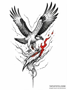Osprey catching a fish made of lightning, tat... - эскиз тату (№1751878018_0, 07.07.2025 08:46) — Tatufoto.com
