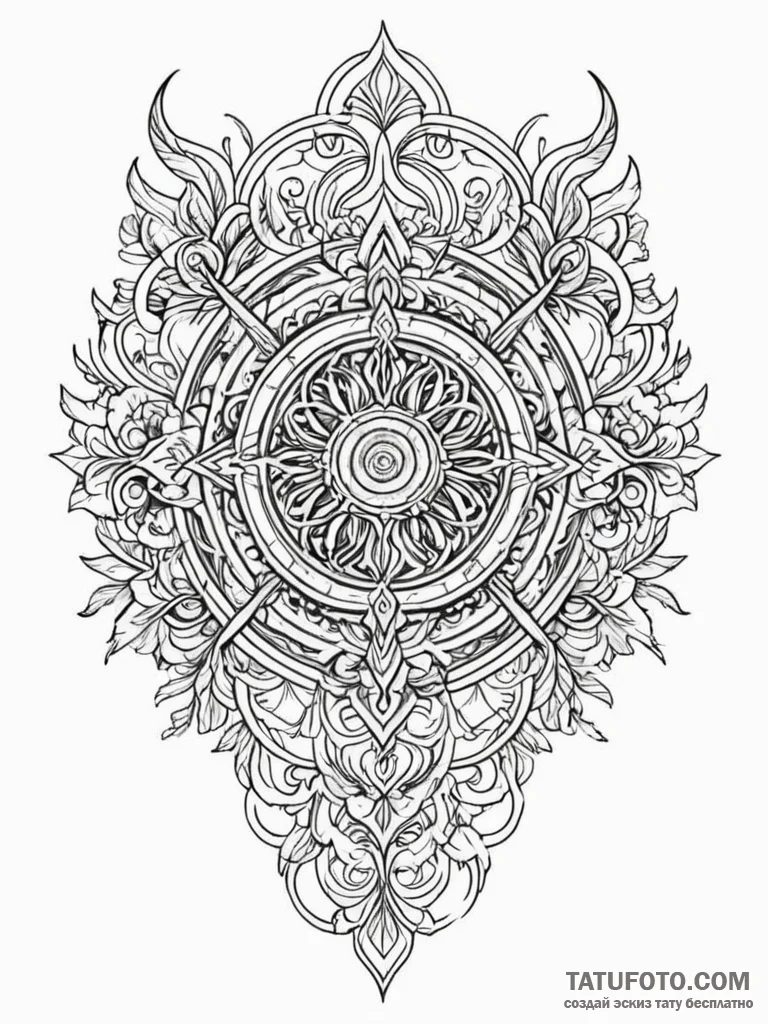 Iron banner in spectral winds, tattoo line ar... - эскиз тату (№1751878281_0, 07.07.2025 08:51) — Tatufoto.com