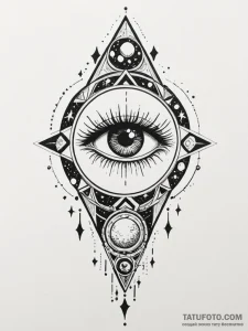 Totem eye beneath celestial moon, concept art... - эскиз тату (№1751878616_0, 07.07.2025 08:56) — Tatufoto.com