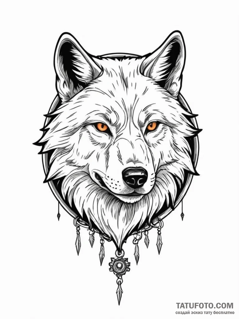 Geralt's wolf medallion from the witcher - эскиз тату (№1751879716_0, 07.07.2025 09:15) — Tatufoto.com